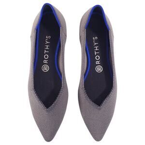 Rothy's The Point Pointed Toe Flats Cloud Grey Birdseye Sz 9.5
